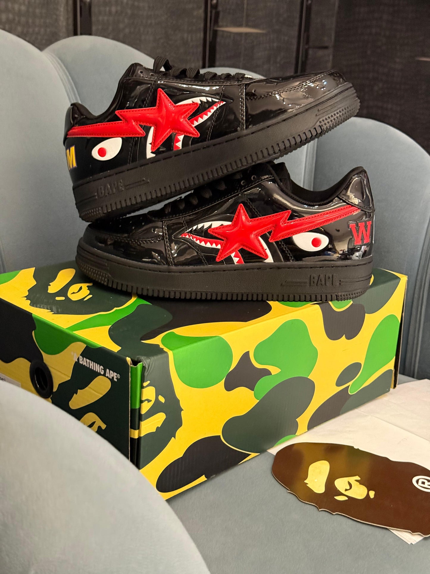 A BATHING APE BAPE STA OS WHITE RED