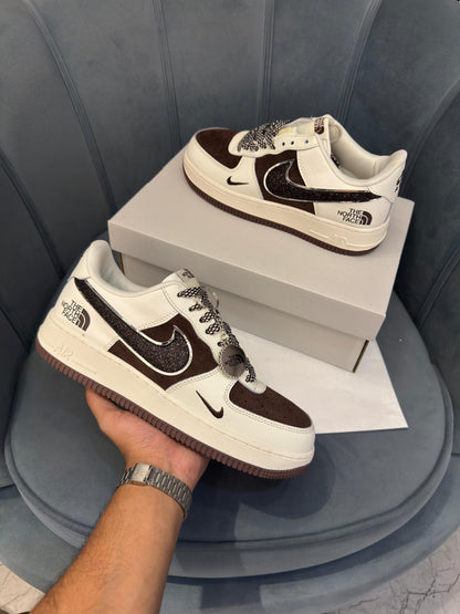 NIKE AIRFORCE CUSTOM X NORTH FACE BROWN