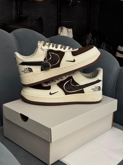 NIKE AIRFORCE CUSTOM X NORTH FACE BROWN