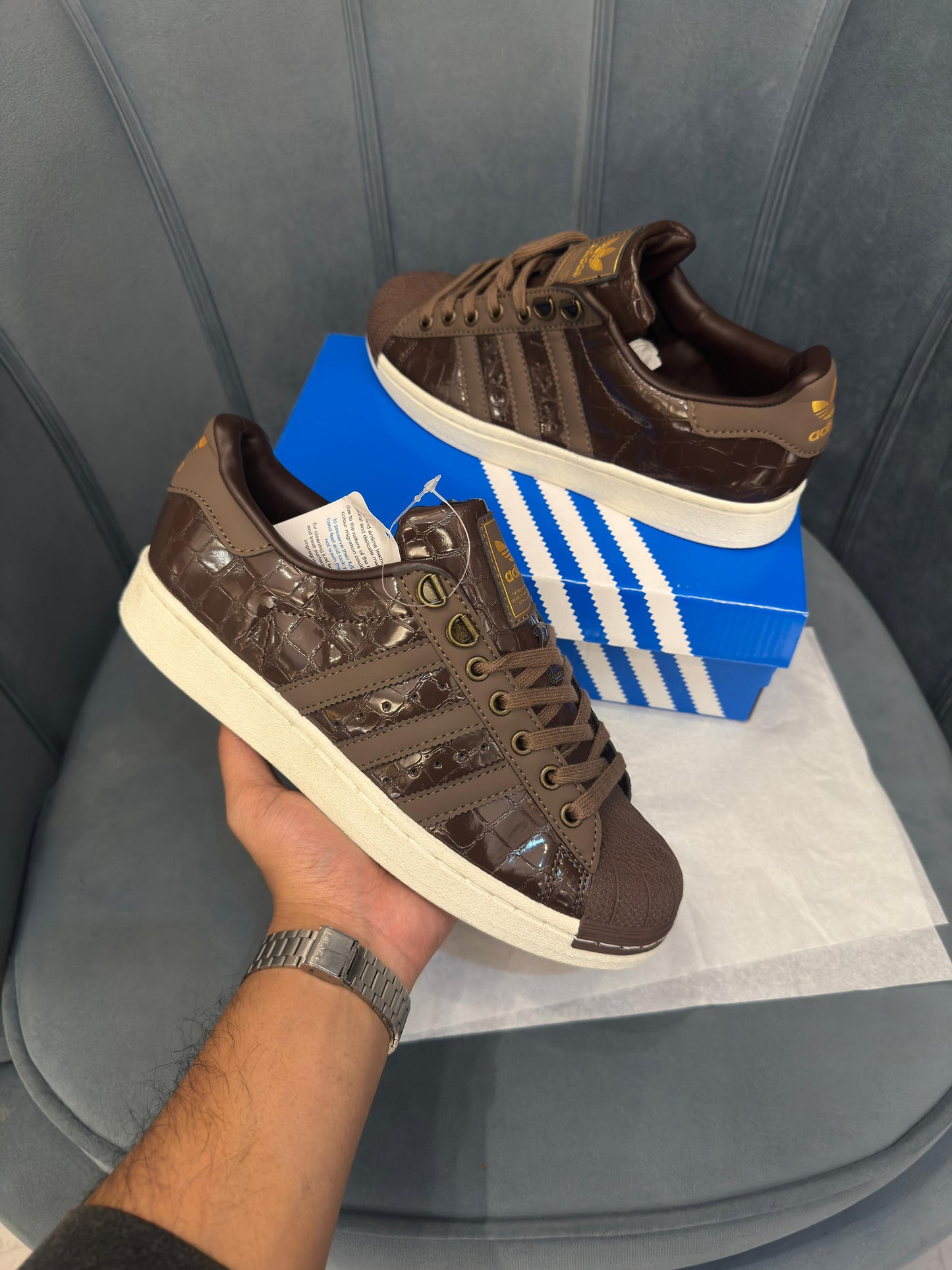 ADIDAS ORIGINALS SUPERSTAR BROWN CROCO