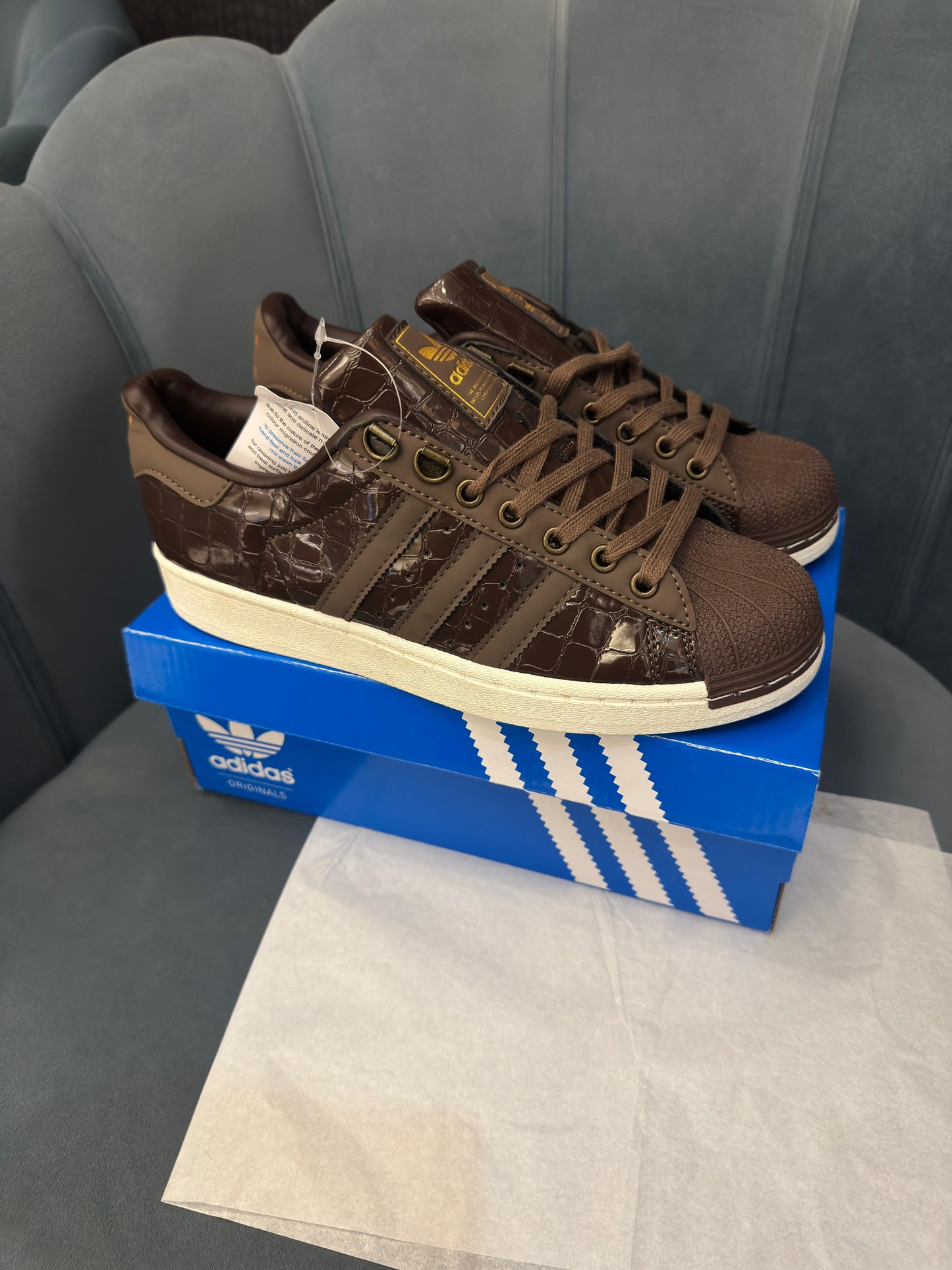 ADIDAS ORIGINALS SUPERSTAR BROWN CROCO