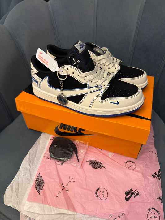 AIR JORDANS RETRO 1 LOW TRAVIS X STUSSY