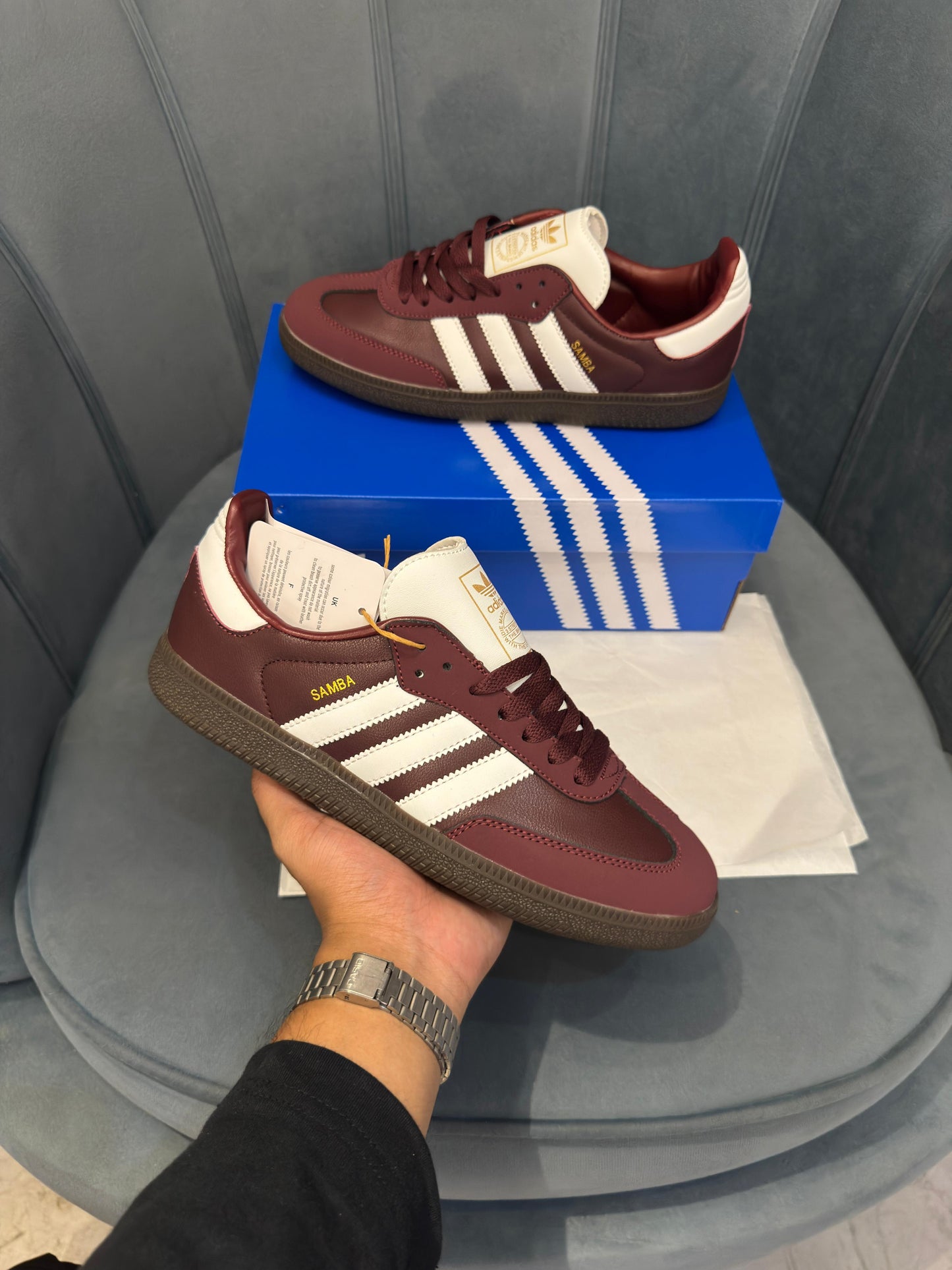 ADIDAS ORIGINALS SAMBA CHERRY WHITE STRIPES