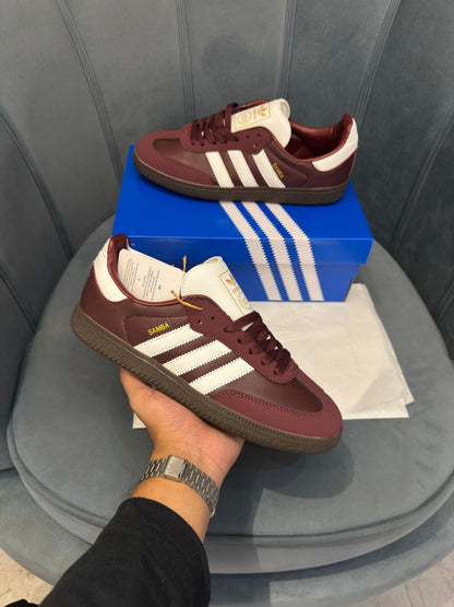 ADIDAS ORIGINALS SAMBA CHERRY WHITE STRIPES