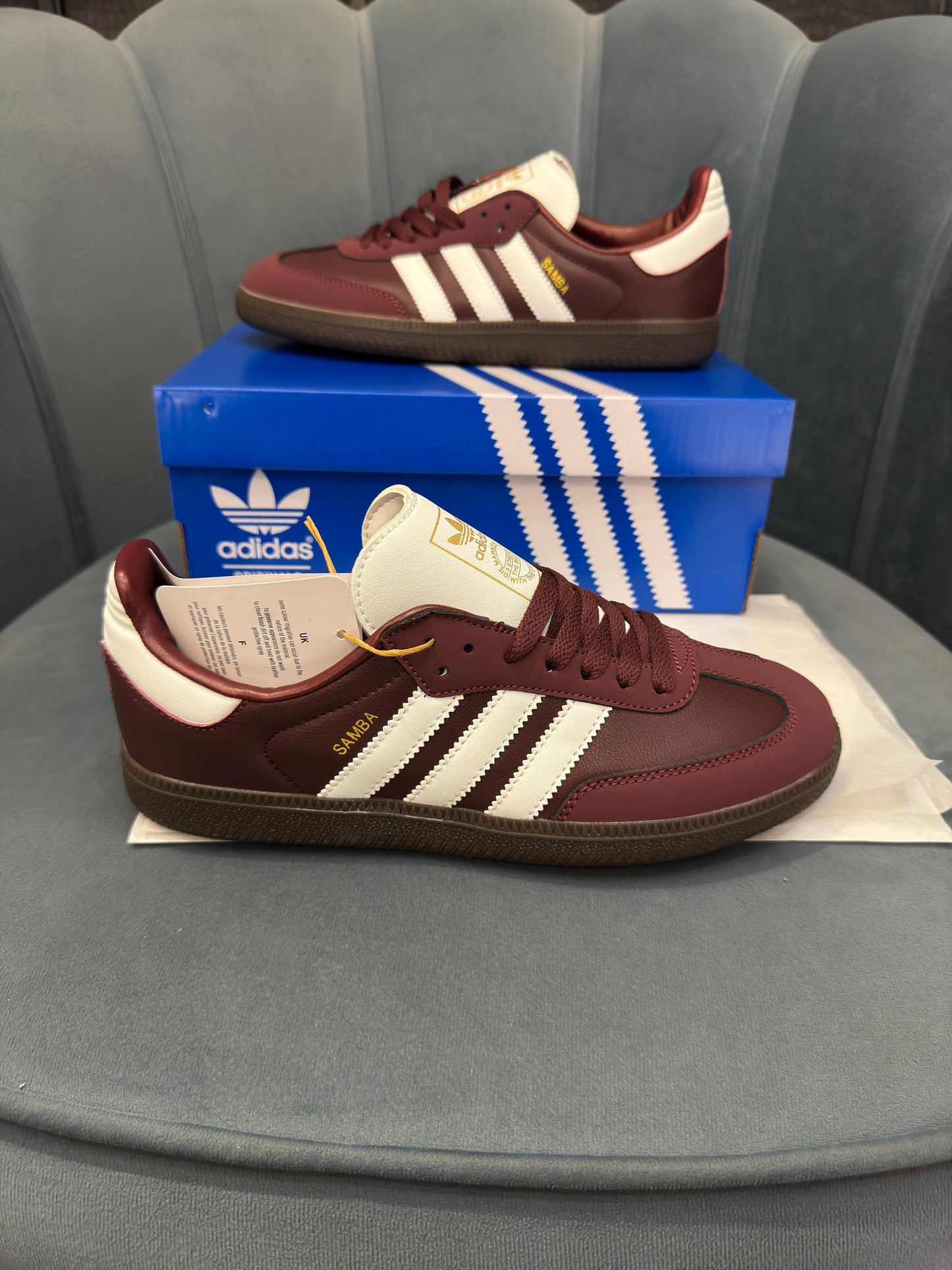 ADIDAS ORIGINALS SAMBA CHERRY WHITE STRIPES