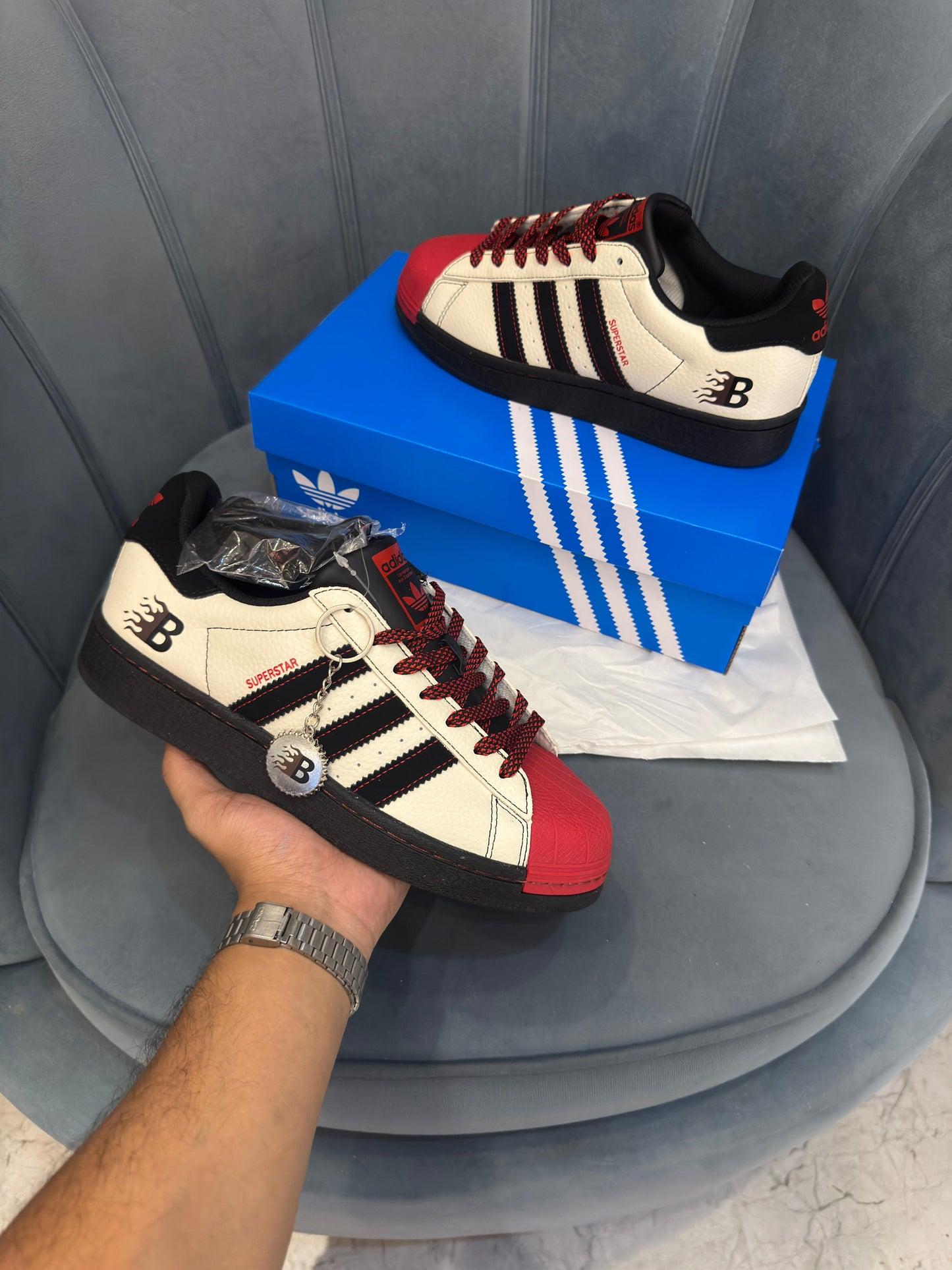 ADIDAS SUPERSTAR X BALMAIN KEYCHAIN