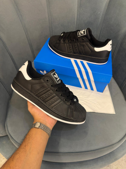 ADIDAS ORIGINALS SUPERSTAR  BLACK WHITE SOLE
