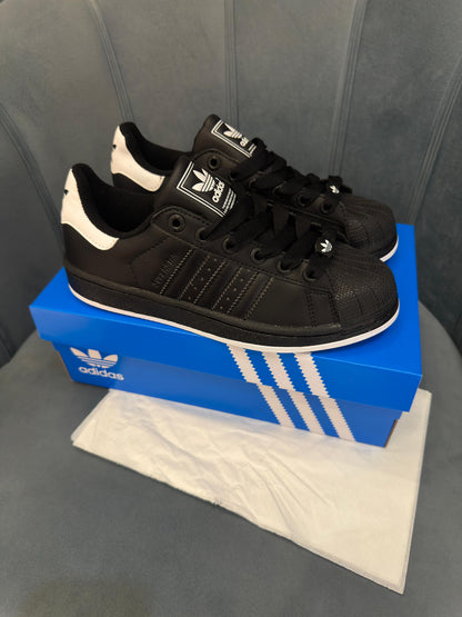 ADIDAS ORIGINALS SUPERSTAR  BLACK WHITE SOLE