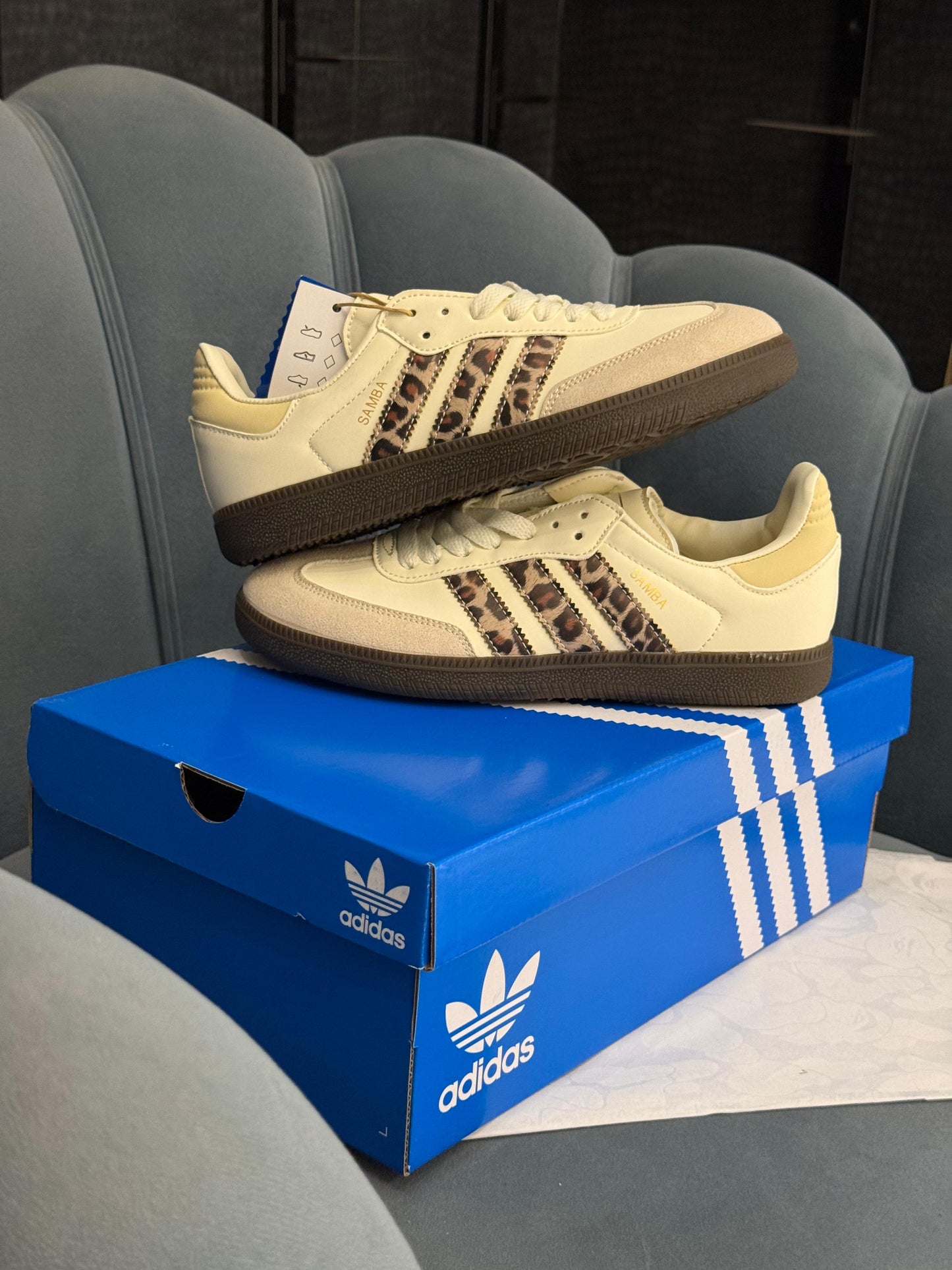 ADIDAS ORIGINALS SAMBA CREAM LEOPERD STRIPES