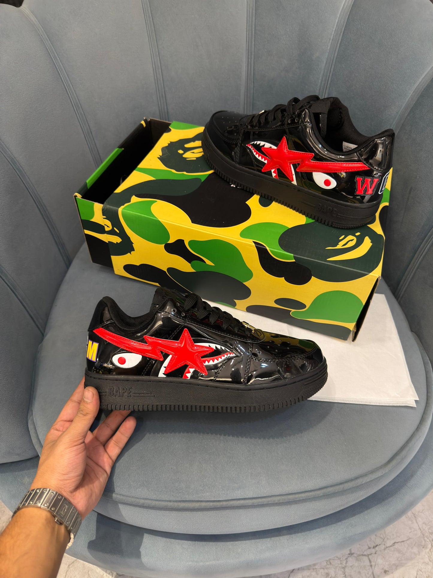A BATHING APE BAPE STA OS WHITE RED
