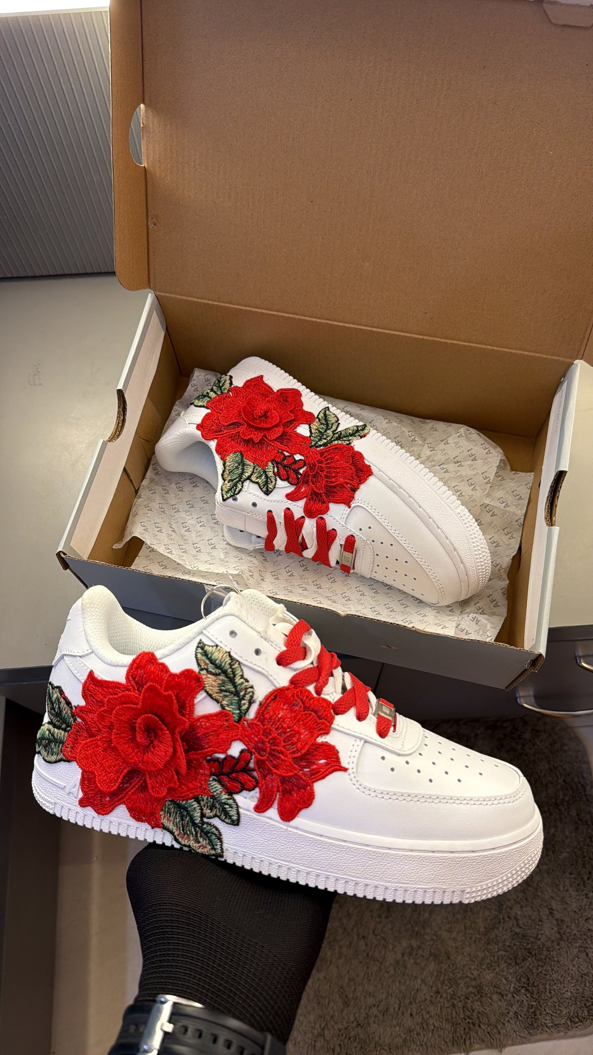 NIKE AIRFORCE ONE FLOWERS CUSTOMIZED
